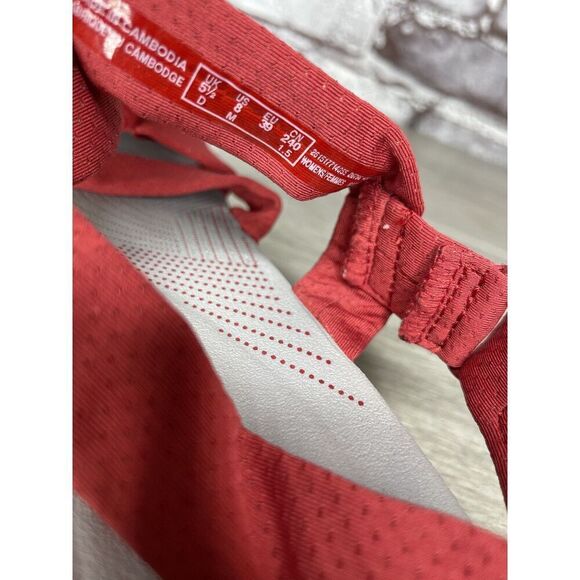 Clarks Cloud Steppers Red Fabric Strappy Wedge Comfort Sandals Women 8M US/39EU - Picture 8 of 16